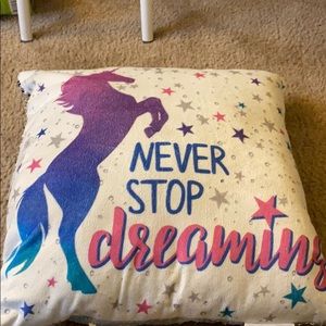 Cute unicorn pillow with flip glitter back